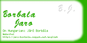 borbala jaro business card